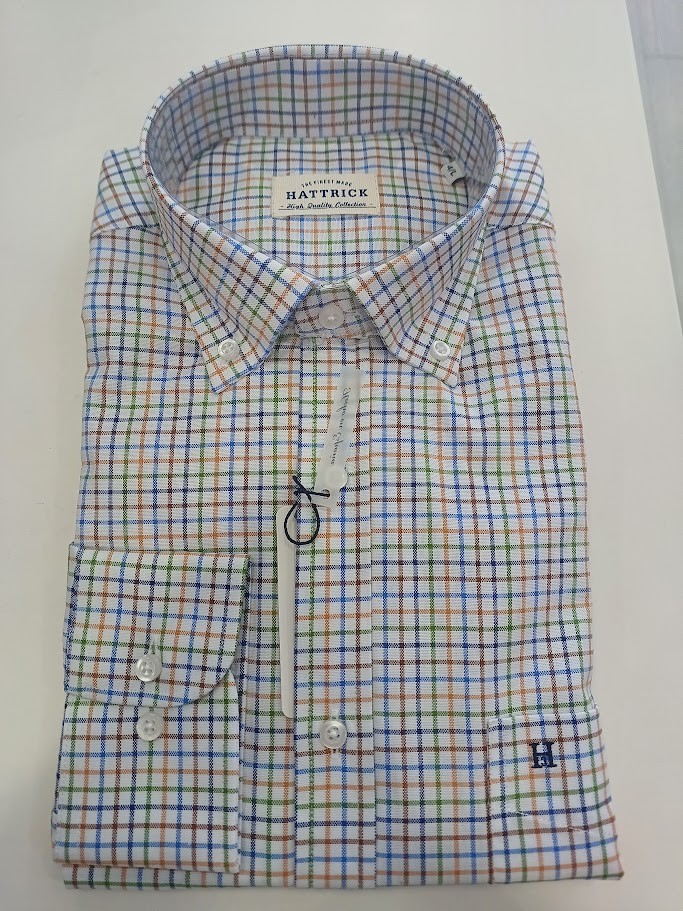 Camisa de cuadros multicolor con boton de Hattrick